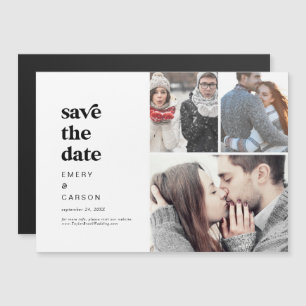 Moderne Schwarztypografie 3 Foto Save the Date Magneteinladung