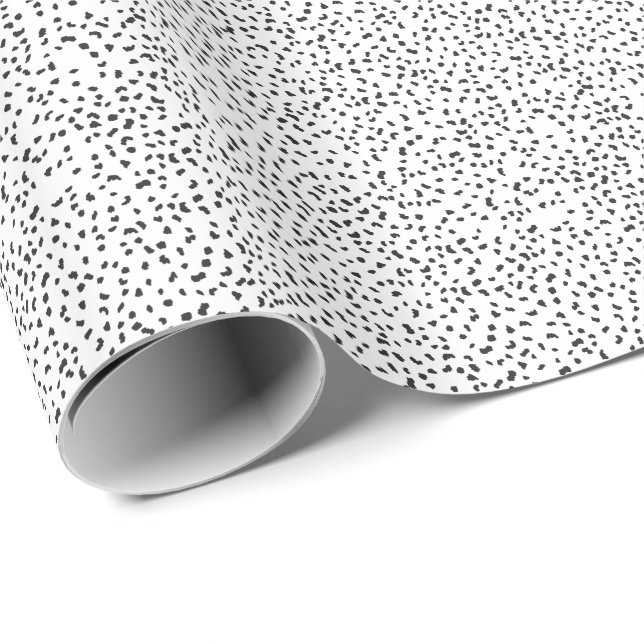 Moderne Schwarzweiss-Dalmatiner-Stellen Geschenkpapier (Rolleneckpunkt)