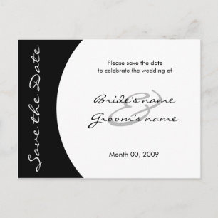 Moderne Schwarzweiss-Save the Date Postkarten