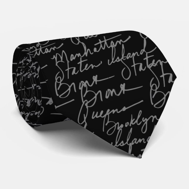 Moderne Schwarzweiß-Schrift für ihn Krawatte (Gerollt)