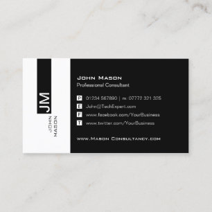 Moderne Schwarzweiss-Sozialmedium-Visitenkarte Visitenkarte