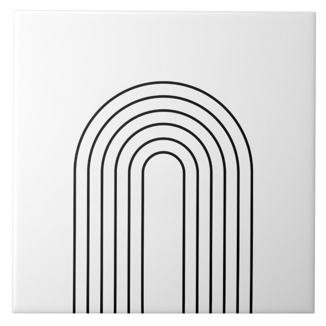 Moderne Schwarzweiß-Wohngestaltungen abstrakt Fliese (Vorderseite)