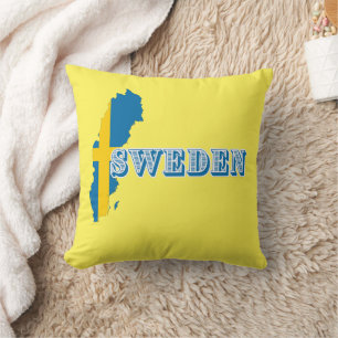 Moderne schwedische Art Letter Map Flag Souvenir Kissen