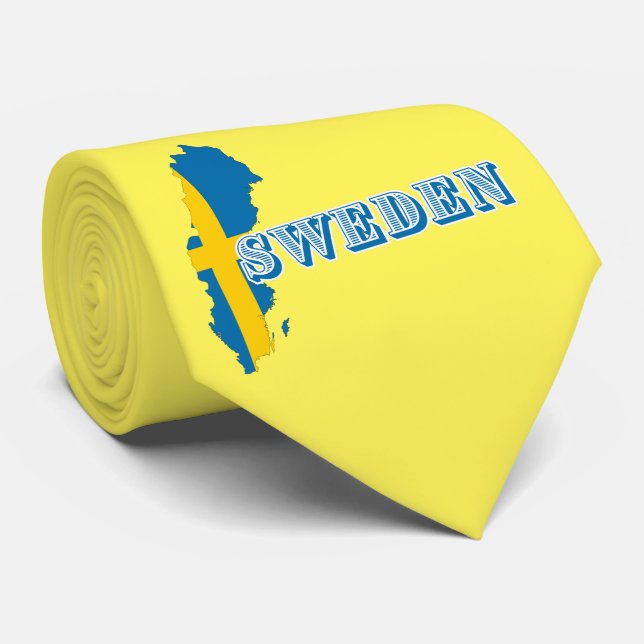 Moderne schwedische Art Letter Map Flag Souvenir Krawatte (Gerollt)