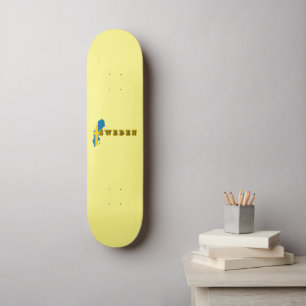 Moderne schwedische Art Letter Map Flag Souvenir Skateboard