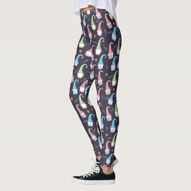 Moderne schwedische Gnomes Muster Leggings (Links)
