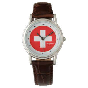 Moderne Schweizer Flaggenmode, Trend Schweiz Armbanduhr