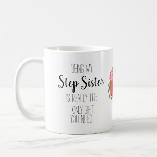 Moderne Schwester nur Geschenk Blumenherz Banane Kaffeetasse