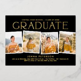 Moderne Scrapbook Graduation Party Folieneinladung