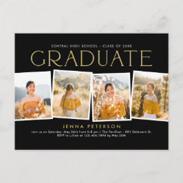 Moderne Scrapbook Graduation Party Postcard Postkarte