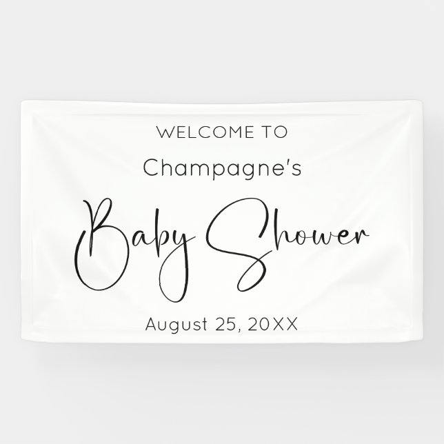 Moderne Script Baby Dusche Banner (Horizontal)