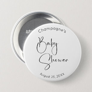 Moderne Script Baby Dusche Button