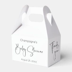 Moderne Script Baby Dusche Vielen Dank für Ihr Int Geschenkschachtel