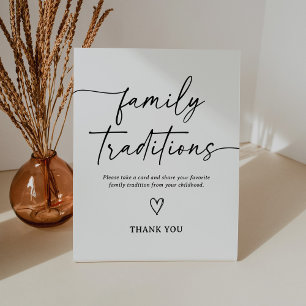 Moderne Script Baby Shower Familientraditionen Unt Sockelschild