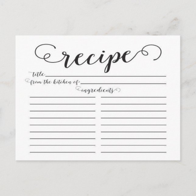 Moderne Script-Brautparty-Rezeptionskarten Postkarte (Vorderseite)
