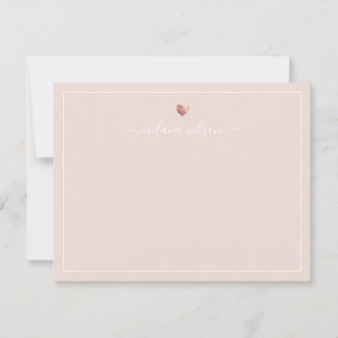Moderne Script Calligrafy Rose Gold Herznotenwagen Mitteilungskarte