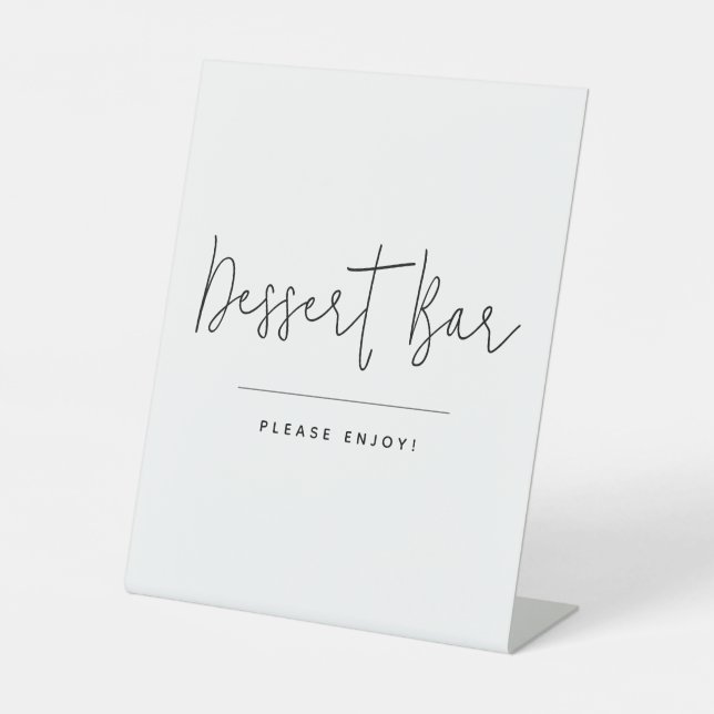 Moderne Script Calligraphy Dessert Bar Sockelschild (Vorderseite)