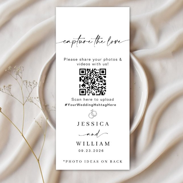 Moderne Script Capture Die Liebe QR CODE Card Menükarte (Von Creator hochgeladen)