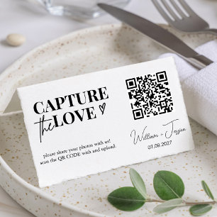 Moderne Script Capture Die QR-Liebe-Code-Karte
