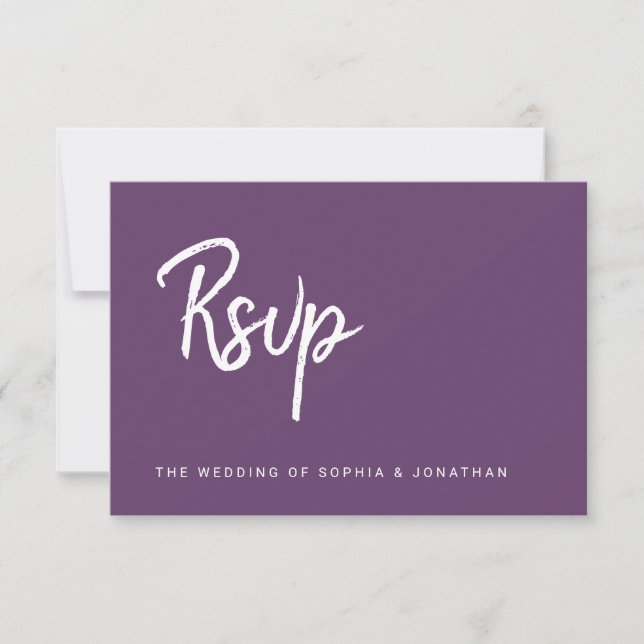 Moderne Script Cassis | Wahl zum Hochzeitsessen RSVP Karte (Vorderseite)