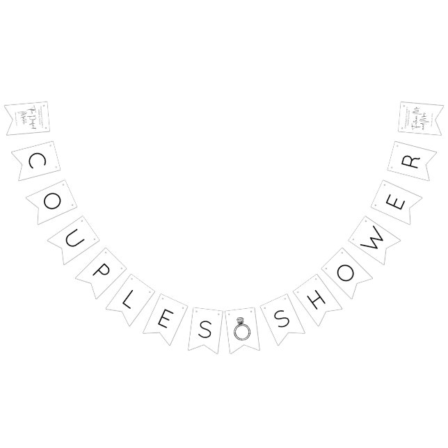 Moderne Script Couples Dusche Wimpelkette (Alle)