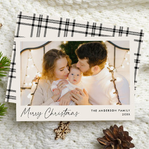 Moderne Script Cream Frohe Weihnachten Foto
