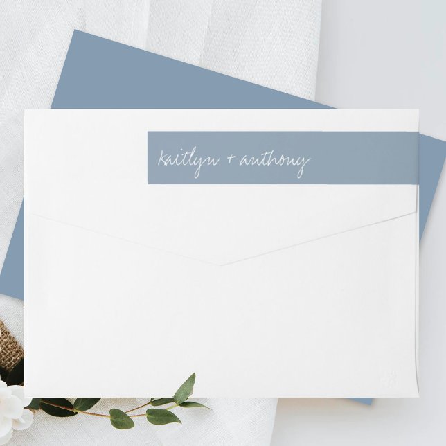 Moderne Script Dusty Blue Minimalistic Wedding (Von Creator hochgeladen)