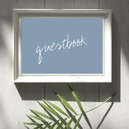 Moderne Script Dusty Blue Minimalistic Wedding Poster