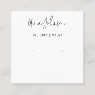 Moderne Script Earring Display Business Card Quadratische Visitenkarte