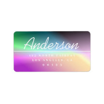 Moderne Script farbenfrohe Ombre-Rücksendeadresse