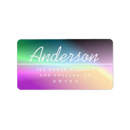 Moderne Script farbenfrohe Ombre-Rücksendeadresse Adressaufkleber