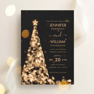 Moderne Script festliche Weihnachtsfeier mit Goldb Einladung