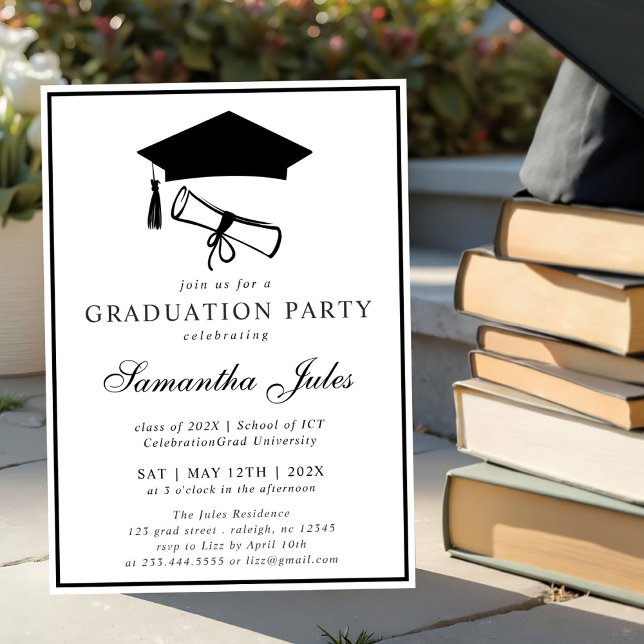 Moderne Script-Foto-Graduierungspartei Einladung (Von Creator hochgeladen)