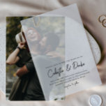 Moderne Script-Foto-Overlay-Hochzeit<br><div class="desc">Modernes Script Foto Overlay Hochzeitsvellum Einladungen. Klicken Sie auf die Schaltfläche Personalisieren,  um dieses Design anzupassen.</div>