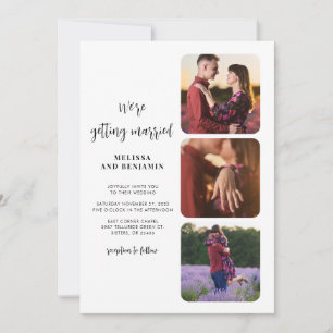 Moderne Script-Fotos Hochzeit Einladung
