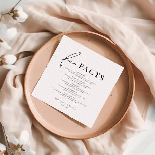 Moderne Script Fun Fakten Hochzeit Serviette