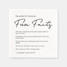 Moderne Script Fun Fakten Maßgeschneiderte Hochzei Serviette