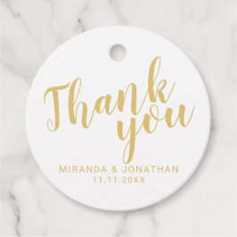 Moderne Script Gold Hochzeit Vielen Dank Geschenkanhänger