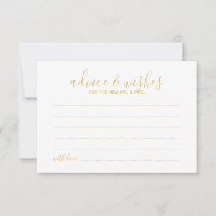 Moderne Script Gold Hochzeitsberatung und Wunschka Hinweiskarte