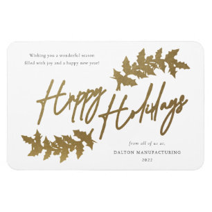 Moderne Script Happy Holidays Business Holiday Car Magnet