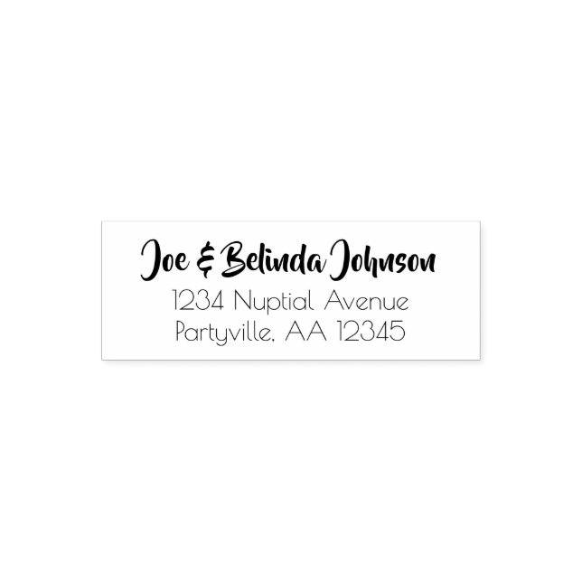 Moderne Script-Hochzeitadresse Permastempel (Design)