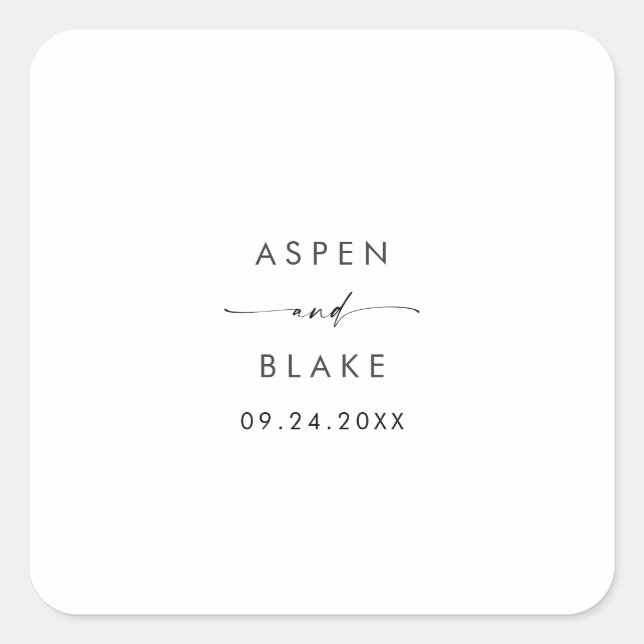 Moderne Script-Hochzeiten-Umschlag Aufkleber (Vorderseite)