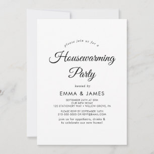Moderne Script Housewarming-Party Einladung