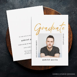 Moderne Script-Imitats Gold Graduation Party Einladung