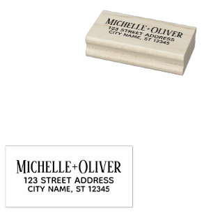 Moderne Script-Individuelle Name Hochzeitskoppel-A Gummistempel