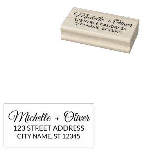 Moderne Script-Individuelle Name Hochzeitskoppel-A Gummistempel