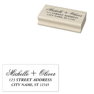 Moderne Script-Individuelle Name Hochzeitskoppel-A Gummistempel