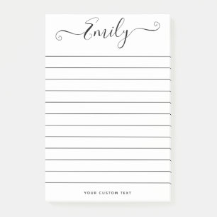 Moderne Script-Individuelle Name Message Chic Pers Post-it Klebezettel