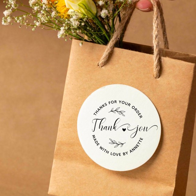 Moderne Script Individuelle Name Runde Vielen Dank Gummistempel (Von Creator hochgeladen)