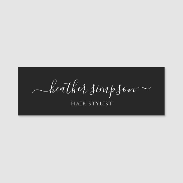Moderne Script-Kalligrafie Minimalistisch Namensschild (Vorderseite)